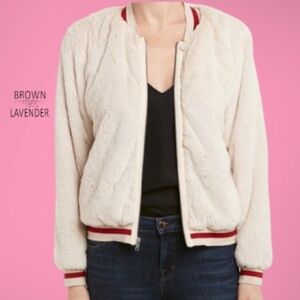 Lavender Brown Shelby  fur Bomber Jacket/Like New